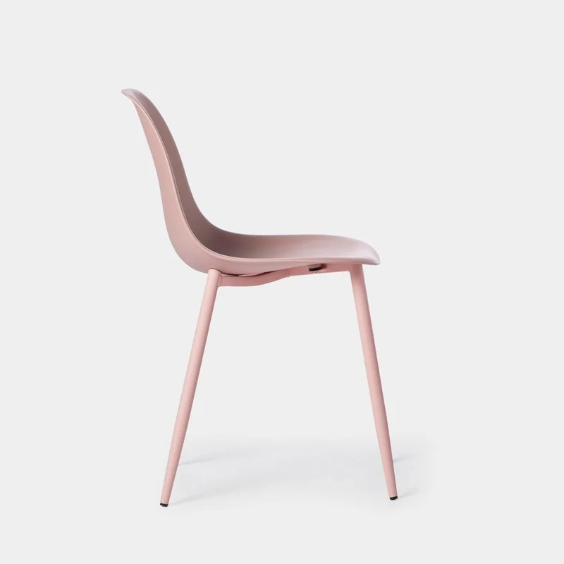 KLAST Chaise de Salle à Manger Nina en Polypropylène Rose Nude, Légère, Fonctionnelle, Durable et Adaptée pour l'Extérieur, Facile à Entretenir