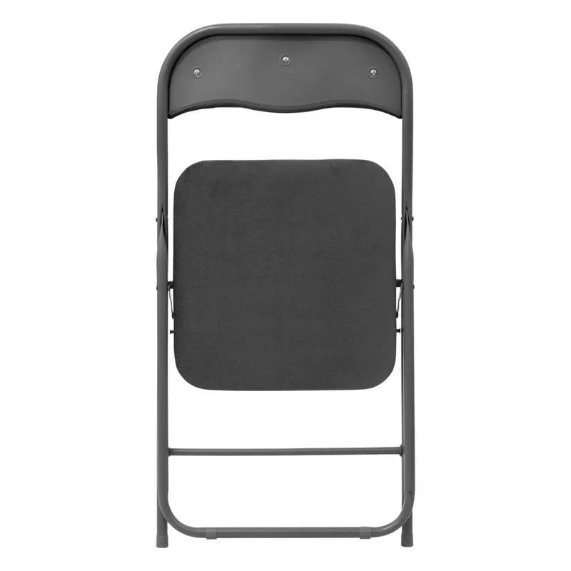 5 five simply smart Chaise Pliante Velours Gris, Gris foncé
