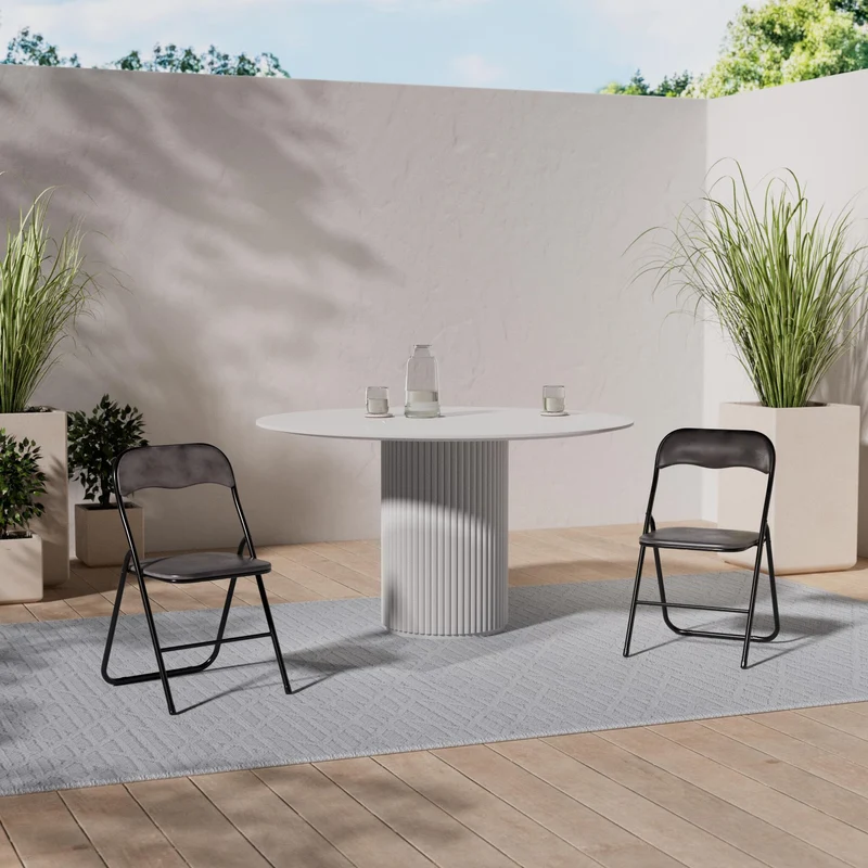 5 five simply smart Chaise Pliante Velours Gris, Gris foncé