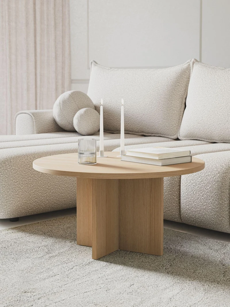 Selsey OVO - Table Basse Ronde - 76x76 - Couleur du Frêne–Chêne Lindberg