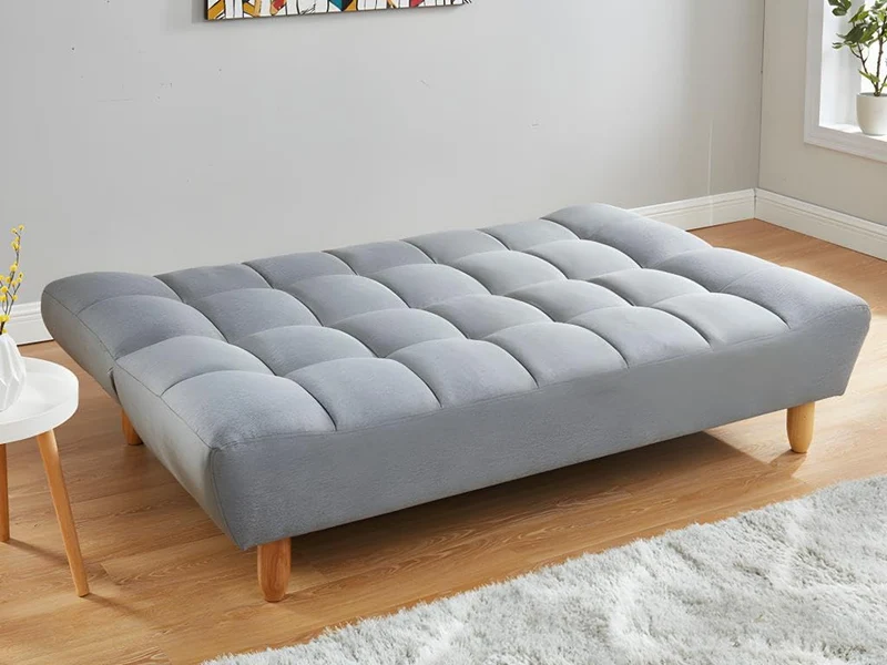 Vente-unique - Canapé 3 Places Convertible clic clac en Tissu Gris Esteban