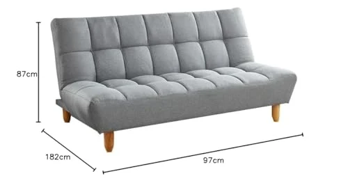 Vente-unique - Canapé 3 Places Convertible clic clac en Tissu Gris Esteban