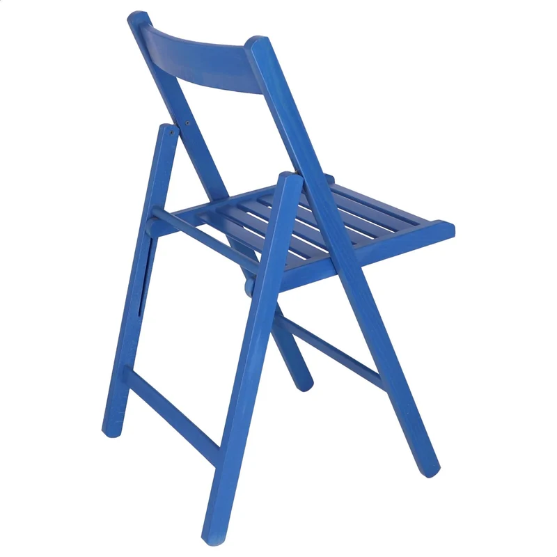 Mueblear 19015 Chaise Pliante Bas Bois Bleu 43 x 46 x 79 cm