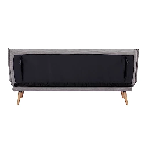 EVERGREENWEB - Canapé convertible en matelas Clic Clac | Canapé Lit 3 places Style Scandinave Design moderne | Canapé rembourré avec pieds escamotables et pieds en bois | Click Velvet Gris