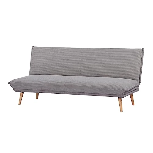 EVERGREENWEB - Canapé convertible en matelas Clic Clac | Canapé Lit 3 places Style Scandinave Design moderne | Canapé rembourré avec pieds escamotables et pieds en bois | Click Velvet Gris