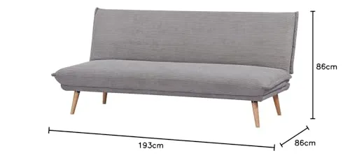 EVERGREENWEB - Canapé convertible en matelas Clic Clac | Canapé Lit 3 places Style Scandinave Design moderne | Canapé rembourré avec pieds escamotables et pieds en bois | Click Velvet Gris