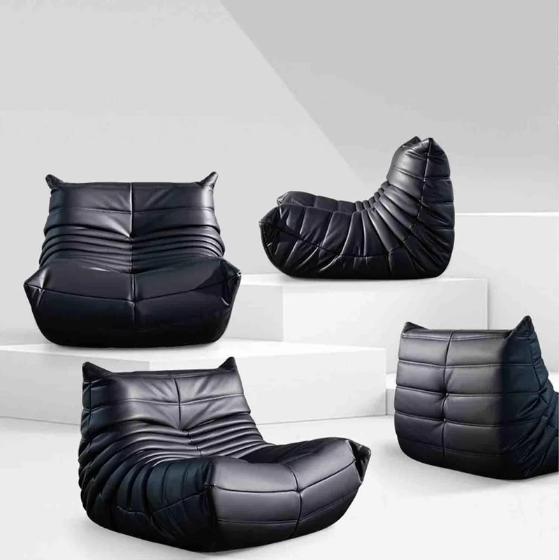 Misorat Canapé Paresseux, Salon de Chambre à Coucher de canapé décontracté Peut s'allonger et Dormir, Chaise Salon Simple, Napa en Cuir résistant et résistant aux Rayures,A-103X88X70CM