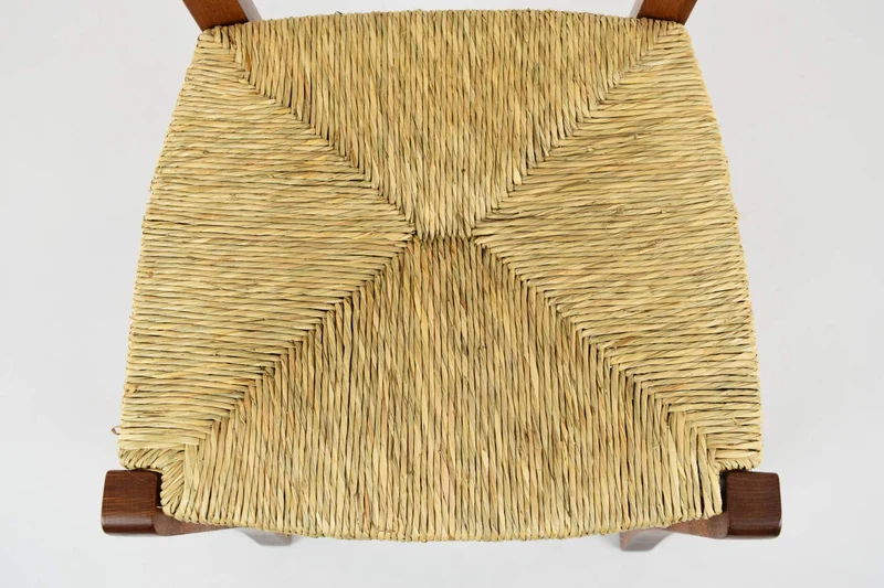 t m c s Tommychairs - Set 4 chaises Cuore pour Cuisine, Bar et Salle à Manger, Robuste Structure en Bois de hêtre peindré en Couleur Noyer Clair et Assise en Paille