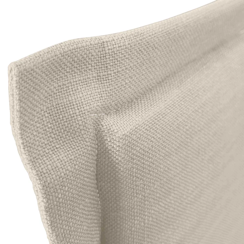 DHOME Tête de lit tapissée en lin naturel uni avec passepoil 160 x 105 cm avec pieds pour lits de 150/160 cm