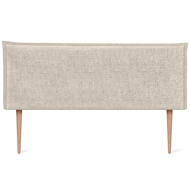 DHOME Tête de lit tapissée en lin naturel uni avec passepoil 160 x 105 cm avec pieds pour lits de 150/160 cm
