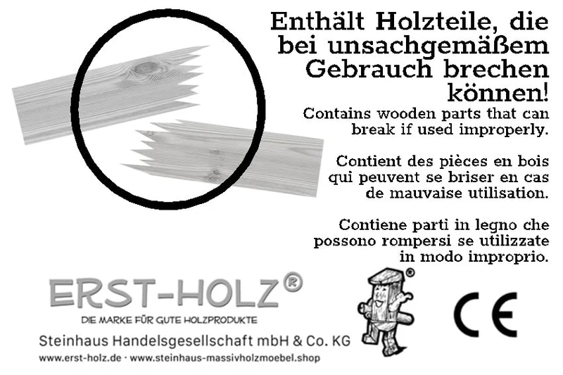 Erst-Holz Chaise de Cuisine, Chaise de Salle à Manger, Chaise en pin Massif Blanc 90.71-20W