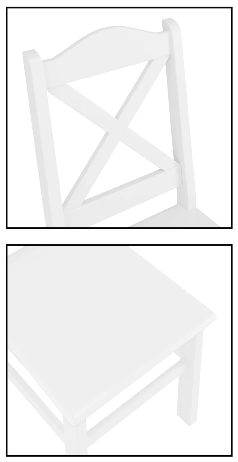 Erst-Holz Chaise de Cuisine, Chaise de Salle à Manger, Chaise en pin Massif Blanc 90.71-20W