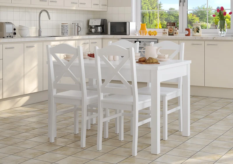 Erst-Holz Chaise de Cuisine, Chaise de Salle à Manger, Chaise en pin Massif Blanc 90.71-20W