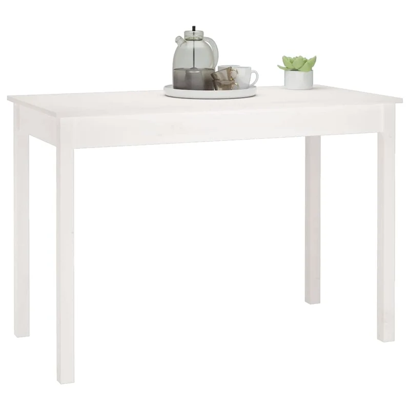 vidaXL Table à Manger Table de Comptoir Cuisine Table de Salle à Manger Meuble de Restaurant Intérieur Blanc 110x55x75 cm Bois Massif de Pin