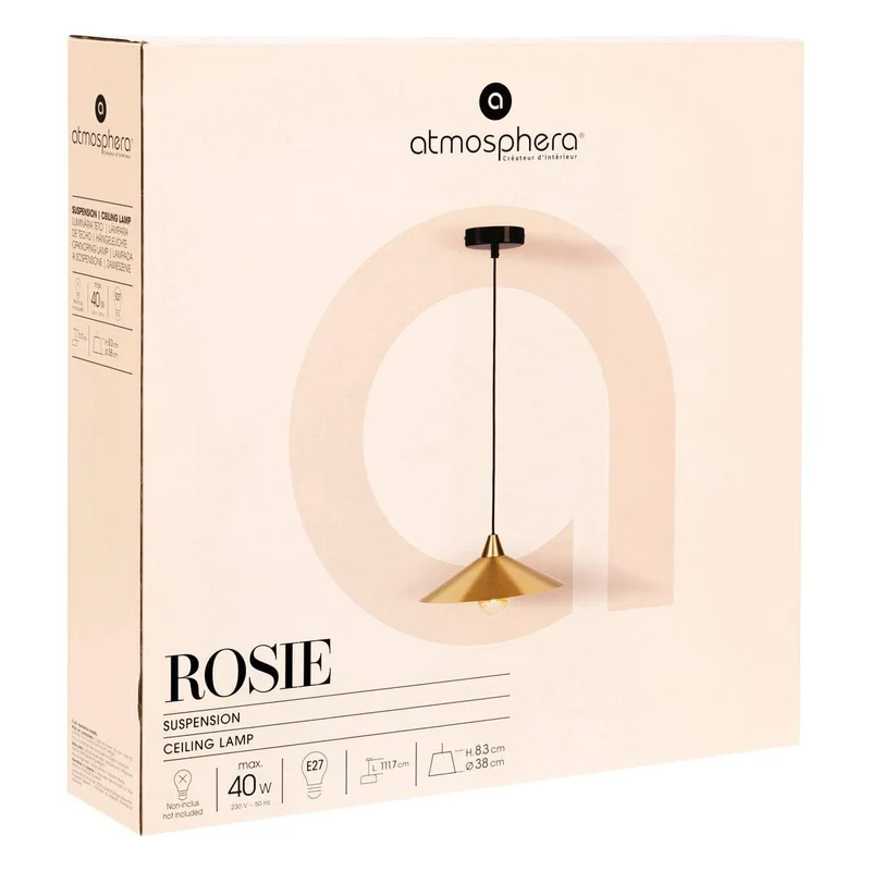 Atmosphera - Suspension rosie métal doré d38cm