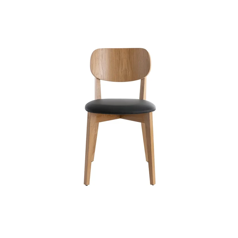 Miliboo Chaises Vintage en Bois Clair chêne et Noir (Lot de 2) Lucia