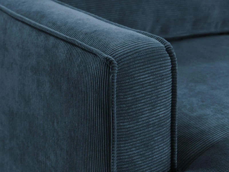 Lisa Design - Canapé d'angle Convertible - Angle Droit - Jake en Velours Côtelé - Canapé Lit - Sofa Bleu Ardoise 5 Places - Salon
