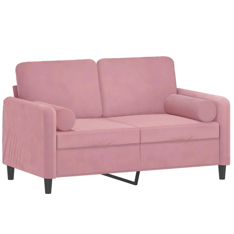 Woonisher Canapé 2 Places avec oreillers décoratifs Rose 120 cm Velours canapé-lit Double Convertible