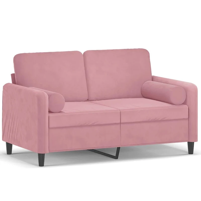 Woonisher Canapé 2 Places avec oreillers décoratifs Rose 120 cm Velours canapé-lit Double Convertible