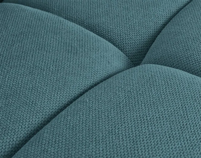 Lisa Design - Ray - canapé Droit 3 Places en Tissu texturé, Bleu grisé