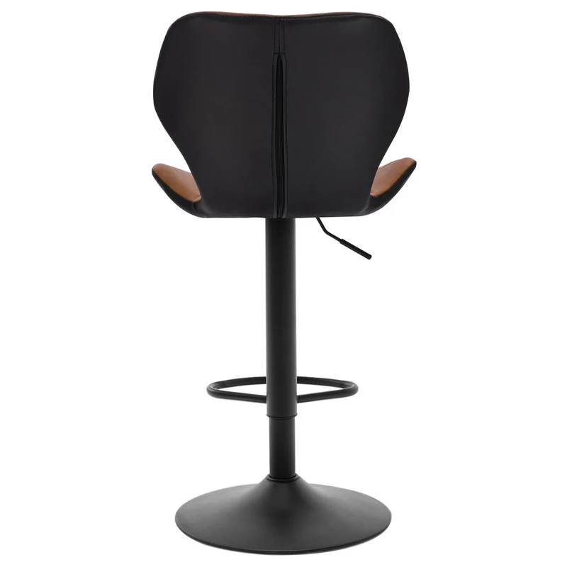 EUGAD Lot de 2 Tabouret de Bar réglable en Hauteur en Similicuir,Tabouret comptoir Style rétro,Brun 0662BY-2
