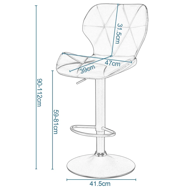 EUGAD Lot de 2 Tabouret de Bar réglable en Hauteur en Similicuir,Tabouret comptoir Style rétro,Brun 0662BY-2