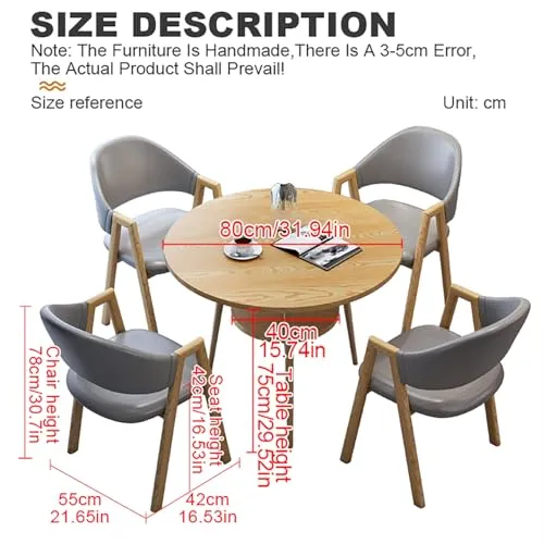 Ensemble de bureau rond et de chaises, table de conférence moderne avec chaises, ensemble de table à manger de cuisine ronde pour 4 personnes, ensemble de table à manger et de chaises pour salon, sall