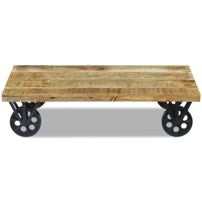 vidaXL Table Basse pour Salon Table d'appoint en Bois de manguier 120x60x30 cm