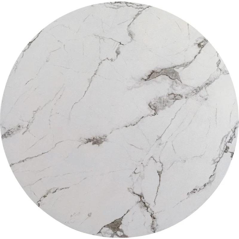 Kare Table Schickeria Marbre Blanc, Bois d'ingénierie Métal, 74x110x110 cm