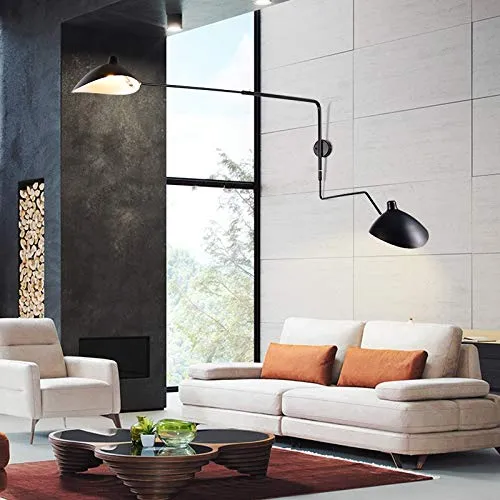 Nordic Dawn Spider Serge Mouille Mouille Lampes de mur Rotary Longues Longues Chapeaux Chambre Sconce Sconce Creative Salon Luminaires (Size : 95-150cm 2 head)
