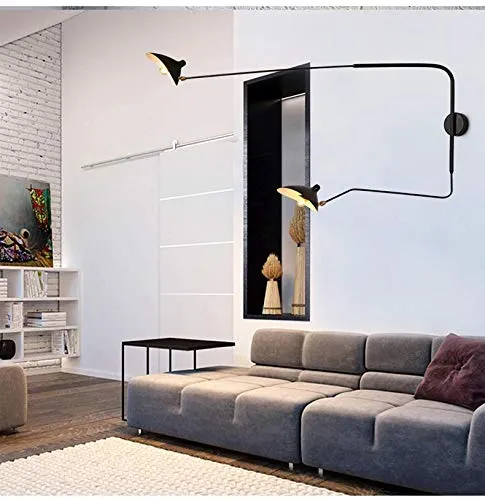 Nordic Dawn Spider Serge Mouille Mouille Lampes de mur Rotary Longues Longues Chapeaux Chambre Sconce Sconce Creative Salon Luminaires (Size : 95-150cm 2 head)