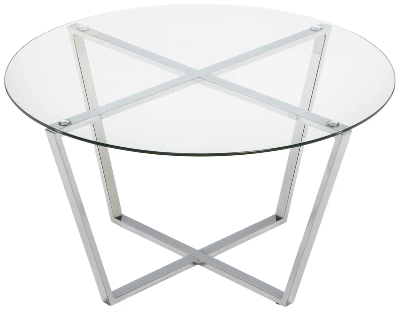 Mango Steam Verre Metro Table Basse/Table de Bout (Table Basse, Verre Clair et Base d'argent)