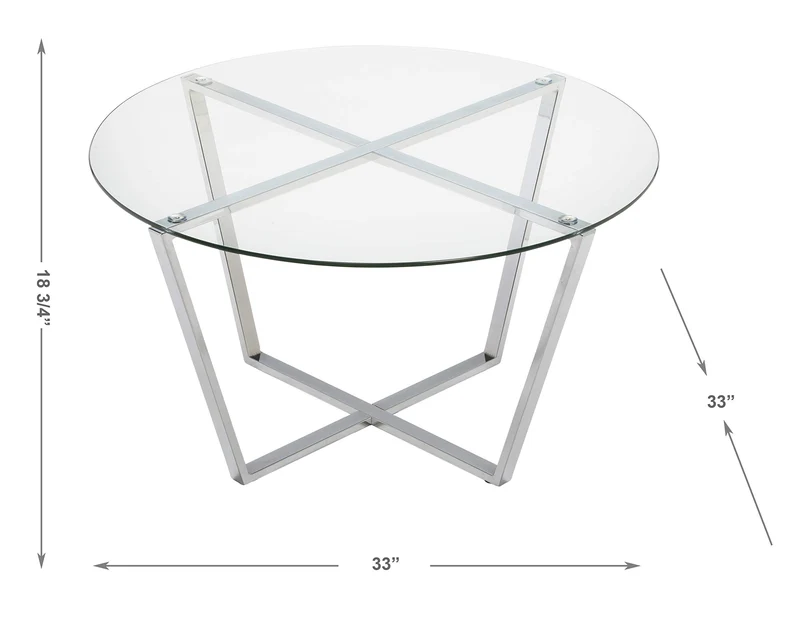 Mango Steam Verre Metro Table Basse/Table de Bout (Table Basse, Verre Clair et Base d'argent)