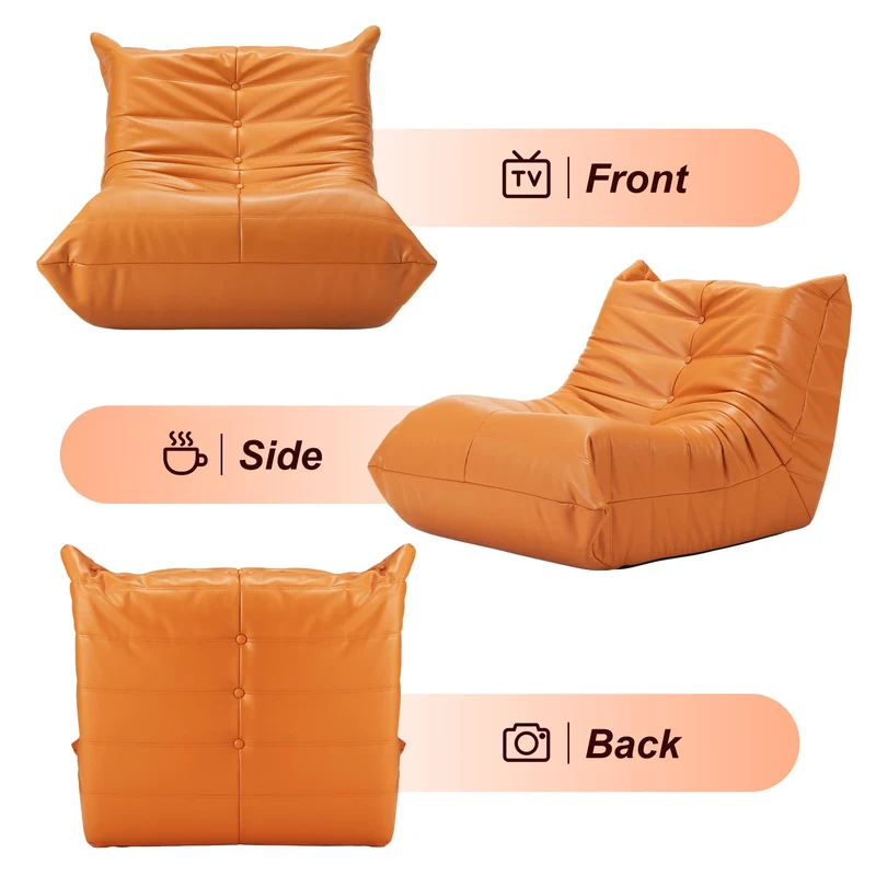 Hobestluk Pouf poire géant en mousse à mémoire de forme pour adultes, salon, chambre à coucher, dortoir, bureau (orange)