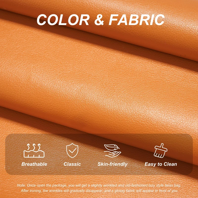 Hobestluk Pouf poire géant en mousse à mémoire de forme pour adultes, salon, chambre à coucher, dortoir, bureau (orange)