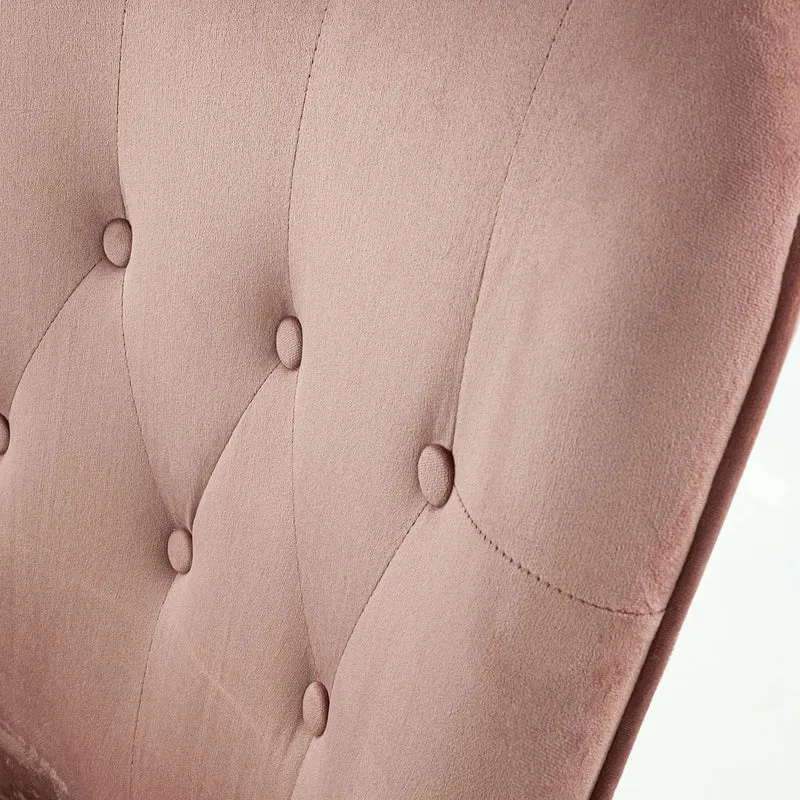 Albatros Fauteuil avec Tabouret York, Rose, Housse en Velours, confortablement rembourré, Fauteuil TV, Fauteuil rembourré