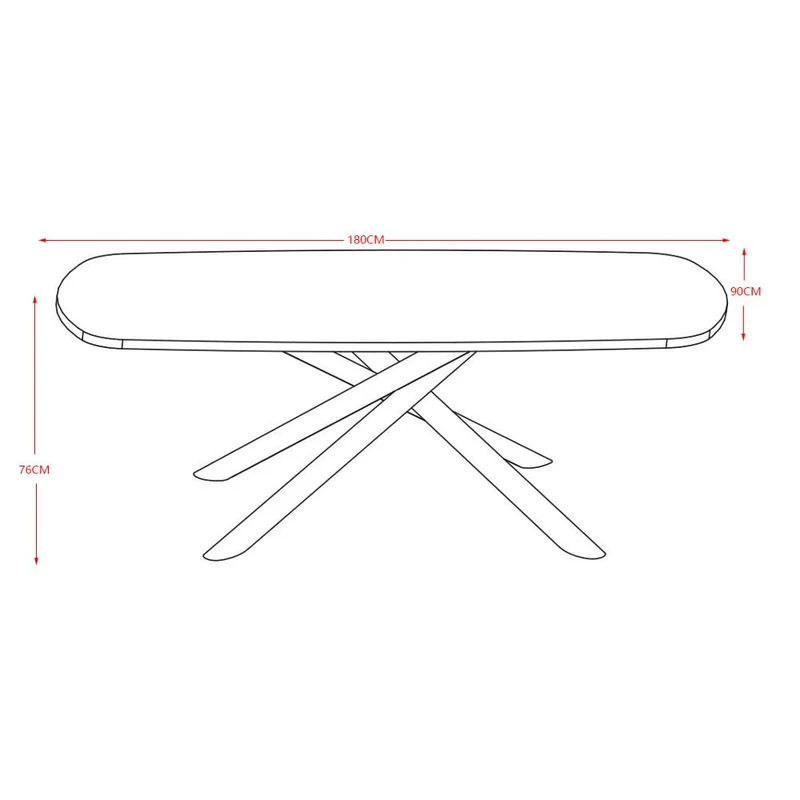 Casa Vital Table à manger AZGON, blanc et or, 180 x 90 x 76 cm, pierre frittée, motif marbre blanc avec veines dorées, pieds en métal noir avec forme intéressante