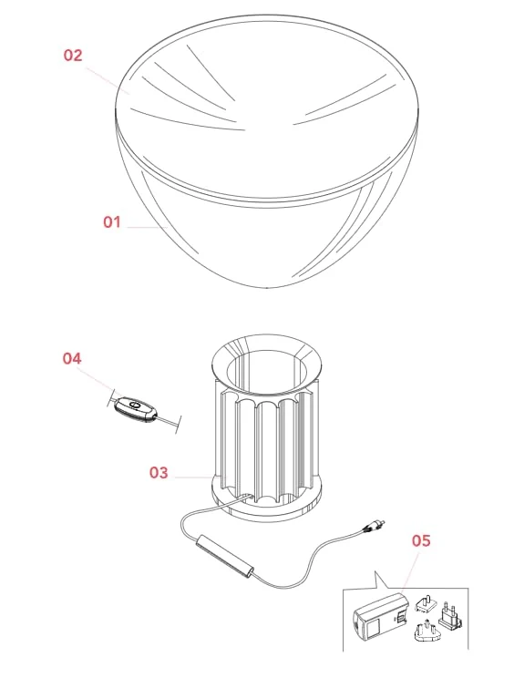 FLOS TACCIA F6602009 lampe de table 19 cm à lumière indirecte et réfléchie en verre et aluminium blanc mat
