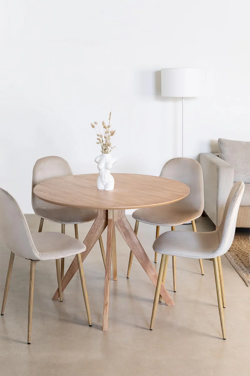 SKLUM Table de Salle à Manger Ronde Ø100 cm en Bois Sekiz -