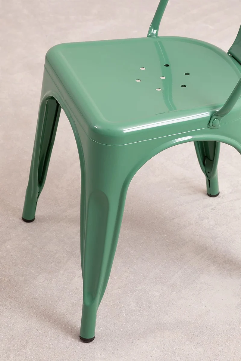 SKLUM Lot de 4 Chaises Empilables LIX Vert Choux Salle à Manger Cuisine Style Industriel Finition Gloss