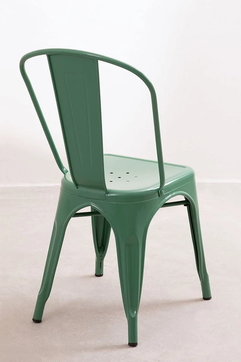 SKLUM Lot de 4 Chaises Empilables LIX Vert Choux Salle à Manger Cuisine Style Industriel Finition Gloss