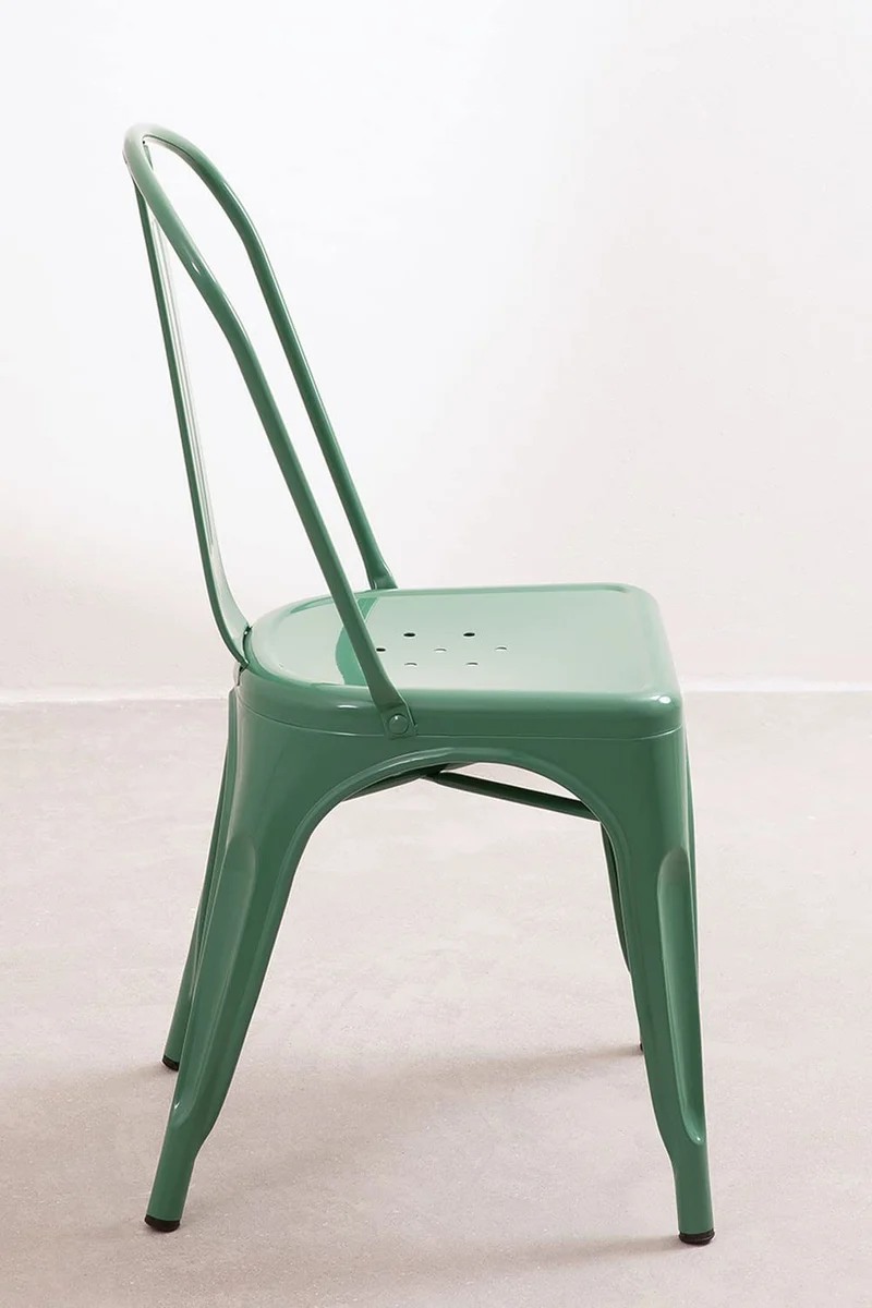 SKLUM Lot de 4 Chaises Empilables LIX Vert Choux Salle à Manger Cuisine Style Industriel Finition Gloss