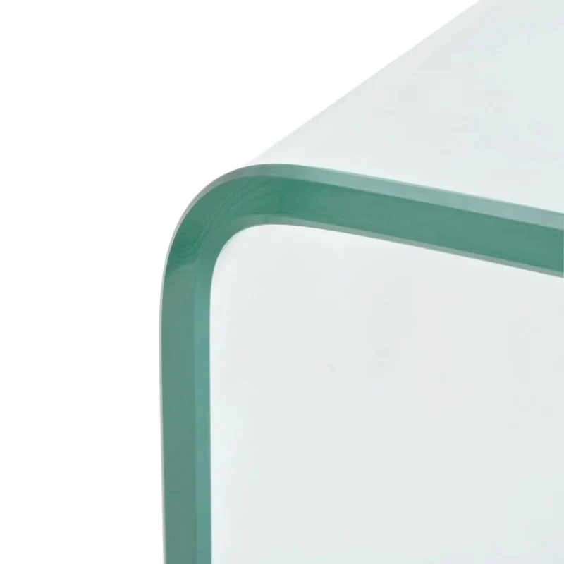 vidaXL Table Basse Table de Salon 98x45x30 cm Verre Trempé Transparent Maison