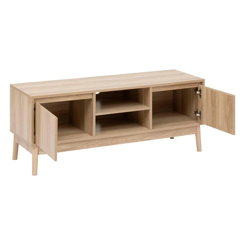 5five - Meuble TV 2 placards Effet chêne Naturel abana