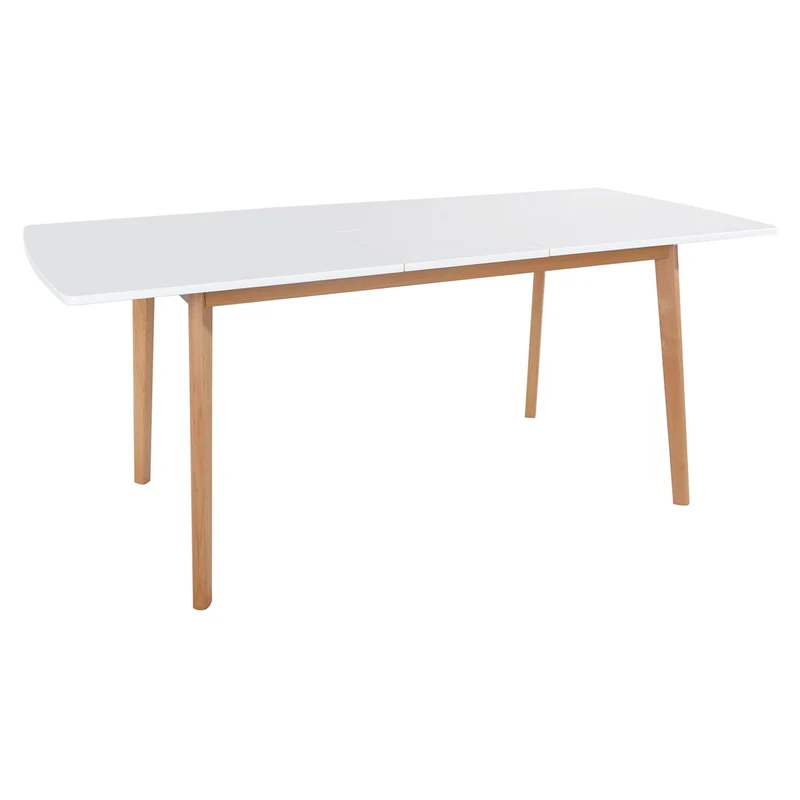 Happy Garden Table Extensible Helga 120 / 160cm Blanche. Table de Salle à Manger rectangulaire de Style scandinave pour 4 à 6 Personnes.