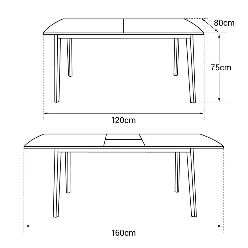 Happy Garden Table Extensible Helga 120 / 160cm Blanche. Table de Salle à Manger rectangulaire de Style scandinave pour 4 à 6 Personnes.