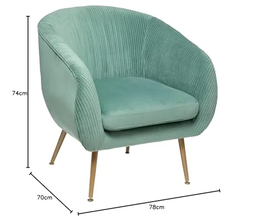 Atmosphera - Fauteuil Solaro - Vert céladon - Velours