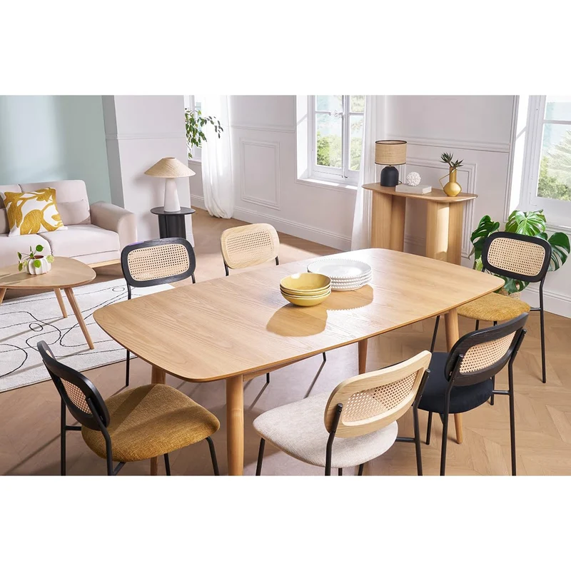 Miliboo Table à Manger Extensible frêne Naturel L130-160 cm NORDECO