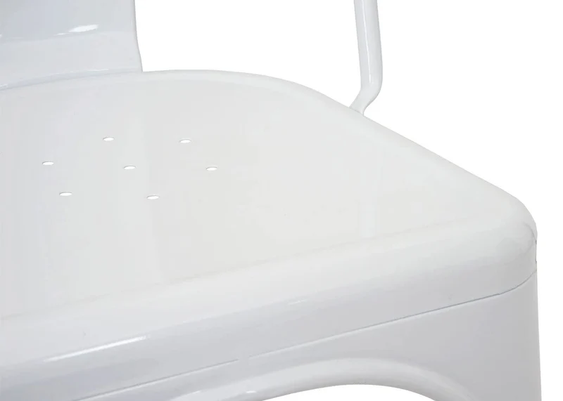 Décoshop26 Chaise de Salle à Manger Style Industriel Factory métal Blanc 04_0002026