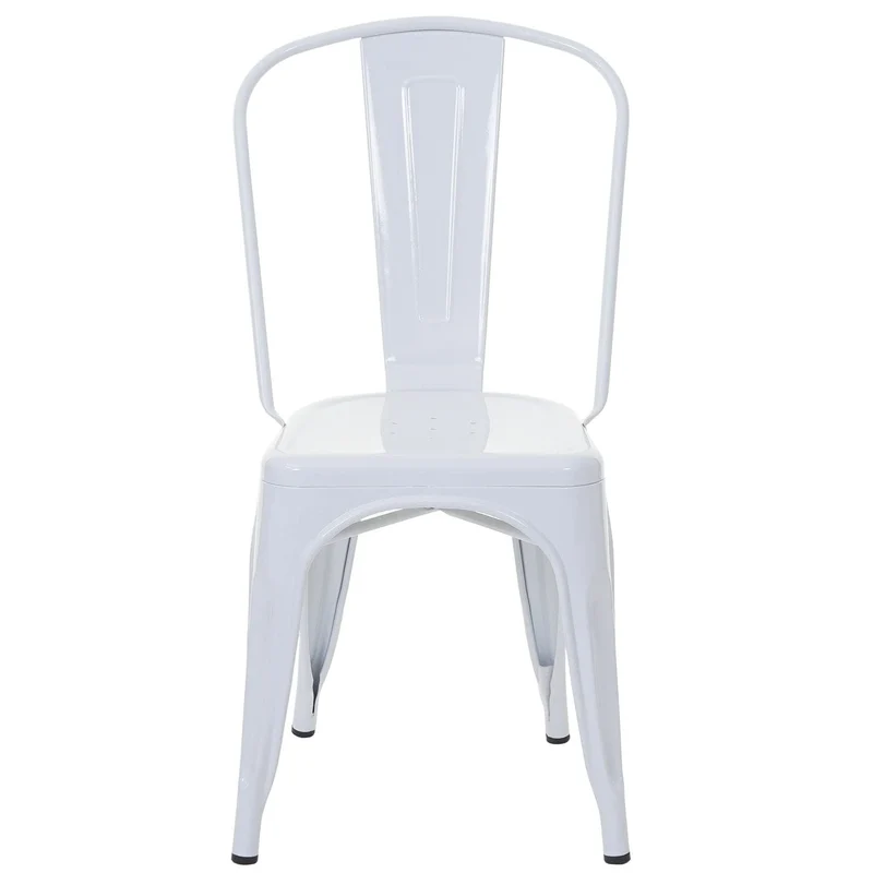 Décoshop26 Chaise de Salle à Manger Style Industriel Factory métal Blanc 04_0002026